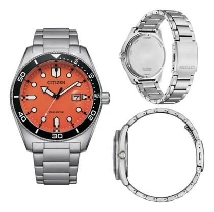 Relógio Masculino Citizen Aw1760-81x Eco-drive Fundo Laranja