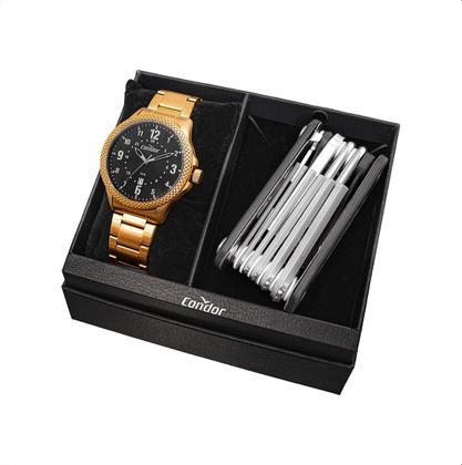Imagem de Relógio Masculino Condor Analógico Dourado CO2115MYX/K4P kit