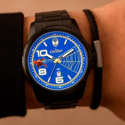 Imagem de Relogio Masculino Condor Spider Man Preto Resistente a Água Com Chaveiro CO2115MZJKI4A
