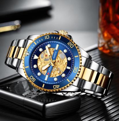 Imagem de Relógio Masculino Curren 8412 Esportivo Aço Inox Analógico