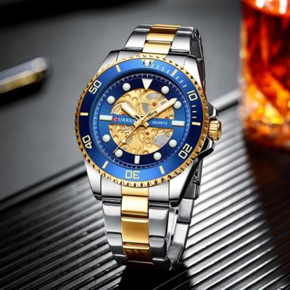 Imagem de Relógio Masculino Curren 8412 Esportivo Aço Inox Analógico