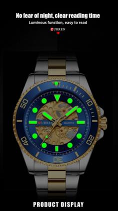 Imagem de Relógio Masculino Curren 8412 Esportivo Aço Inox Analógico