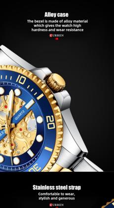 Imagem de Relógio Masculino Curren 8412 Esportivo Aço Inox Analógico