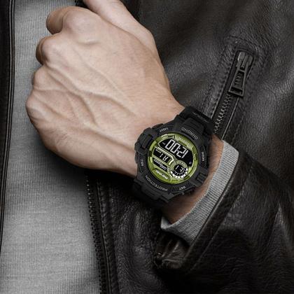 Imagem de Relógio Masculino Digital de Pulso com Pulseira de Silicone à Prova D Água Resistente Esportivo Surf Shock Preto e Verde Mormaii