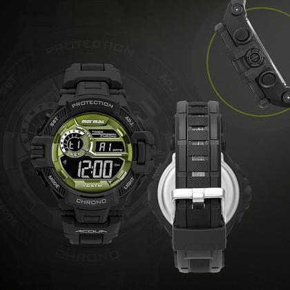 Imagem de Relógio Masculino Digital de Pulso com Pulseira de Silicone à Prova D Água Resistente Esportivo Surf Shock Preto e Verde Mormaii