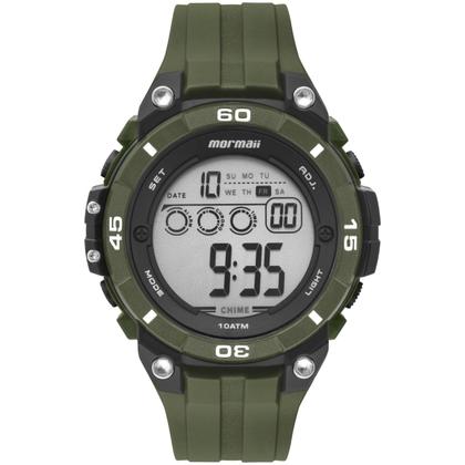 Imagem de Relógio Masculino Digital de Pulso com Pulseira de Silicone à Prova D Água Verde Militar Tático Shock Mormaii