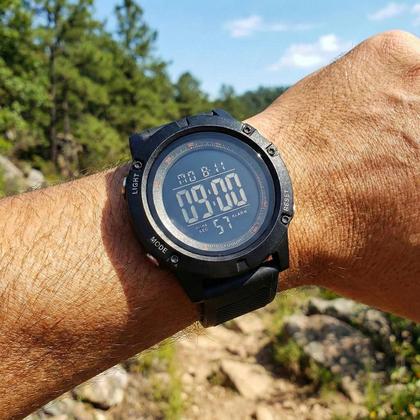 Imagem de Relógio Masculino Digital de Pulso Preto com Pulseira de Silicone à Prova D Água Militar Tático Shock Casual e Esportivo Tuguir