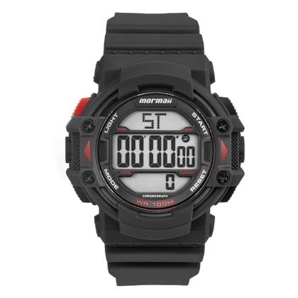Imagem de Relógio Masculino Digital Esportivo de Pulso com Pulseira de Silicone à Prova D Água Shock Preto e Vermelho Fundo Positivo Mormaii