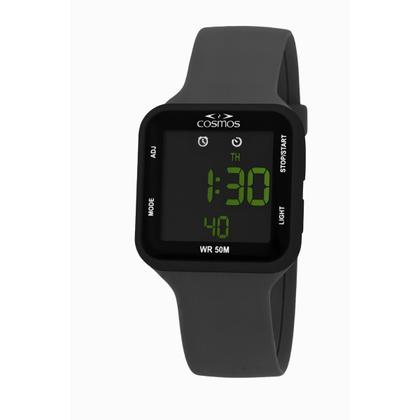 Imagem de Relógio Masculino Digital Preto de Pulso Quadrado com Pulseira de Silicone à Prova D Água Esportivo Casual Cosmos