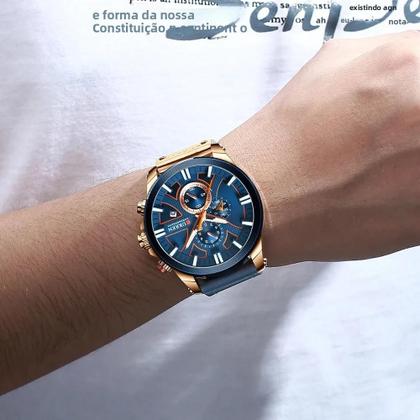 Imagem de Relógio Masculino Esportivo CURREN - Cronógrafo de Quartzo com Pulseira de Couro