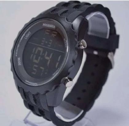 Imagem de Relógio Masculino Esportivo Militar Digital Luz Led Silicone Ajustável Potenzia Alarme Cronômetro Resistente àgua