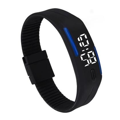 Imagem de Relógio masculino feminino de borracha led data pulseira esportiva relógio de pulso digital bu