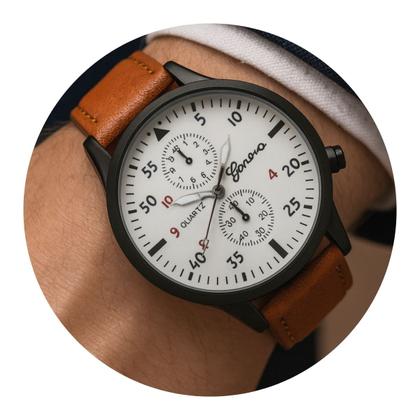 Imagem de Relógio Masculino Genova Quartzo Couro Marrom Moda Moderno