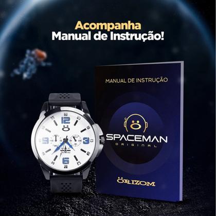 Imagem de relogio masculino grande social aço inox presente original ajustavel analogico pulseira silicone social casual branco