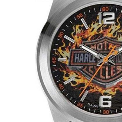Relógio Masculino Harley Davidson Analógico Bulova Prata -WH30528T