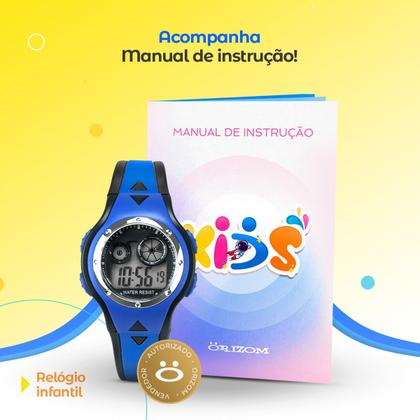 Imagem de Relógio masculino Infantil Digital Azul Pulseira silicone Resistente
