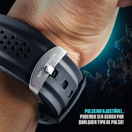 Imagem de relogio masculino infantil preto homem aranha aço presente heroi menino ajustavel adolescente qualidade premium