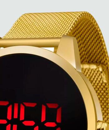 Imagem de Relogio Masculino Lince Digital Dourado Led MDG4586L PXKX