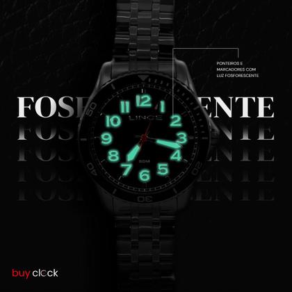 Imagem de Relógio Masculino Lince Prata Aço Inoxidável Mostrador Preto Com Canivete Original Resistente à Água MRMM008L46K0AKP2SX