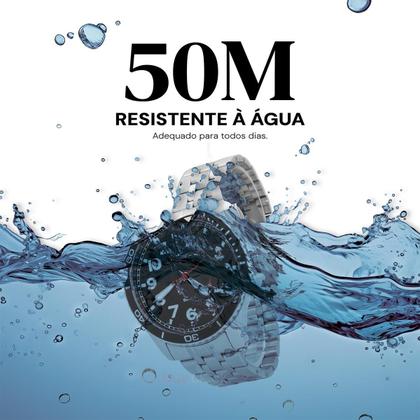 Imagem de Relógio Masculino Lince Prata Aço Inoxidável Mostrador Preto Com Canivete Original Resistente à Água MRMM008L46K0AKP2SX