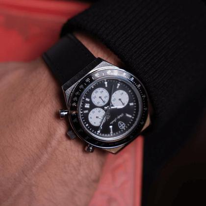 Imagem de Relógio Masculino London Leather Silver Black 43mm