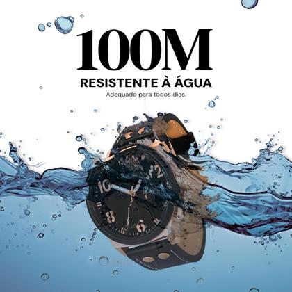 Imagem de Relógio Masculino Magnum Bronze Aço Inoxidável Couro Preto Mostrador Preto Original Resistente à Água MA32783P