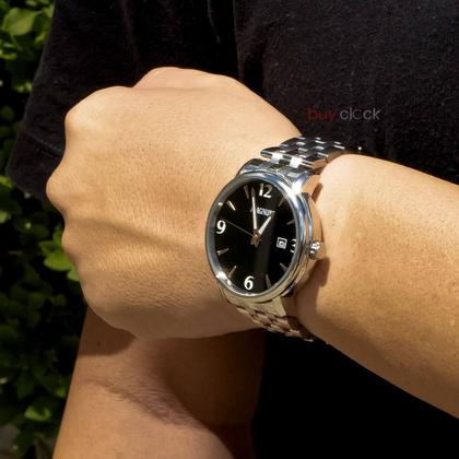 Imagem de Relógio Masculino Magnum Prata Aço Inoxidável Mostrador Preto Original Resistente à Água MA34594T