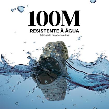 Imagem de Relógio Masculino Magnum Prata Aço Inoxidável Mostrador Preto Original Resistente à Água MA34594T