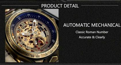 Imagem de Relógio Masculino Mecânico Winner Pulseira Couro Esportivo