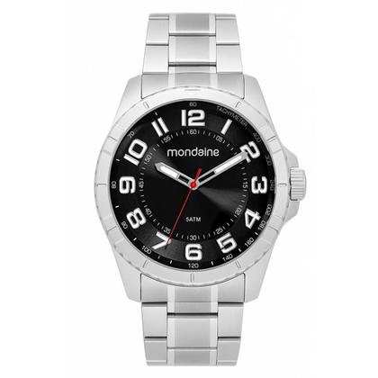 Imagem de Relógio Masculino Mondaine Prata Aço Mostrador Preto Original Resistente à Água 32638G0MVNE2