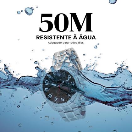 Imagem de Relógio Masculino Mondaine Prata Aço Mostrador Preto Original Resistente à Água 32638G0MVNE2