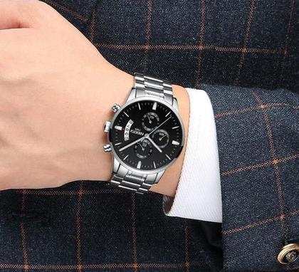 Imagem de Relógio Masculino Nibosi 2309 Analógico Prata/Preto