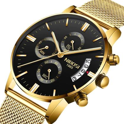 Imagem de Relógio Masculino Nibosi 2309 Diversas Cores Original Aço Inox Cronógrafo Funcional Caixinha Original