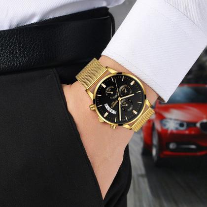 Imagem de Relógio Masculino Nibosi 2309 Diversas Cores Original Aço Inox Cronógrafo Funcional Caixinha Original