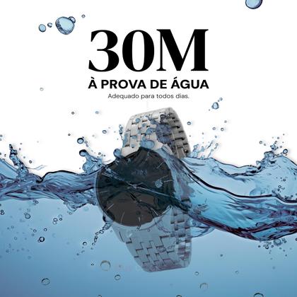 Imagem de Relógio Masculino Orient Aço Inoxidável Prata Mostrador Preto Original Resistente à Água MBSS1293G1SX