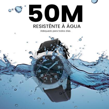 Imagem de Relógio Masculino Orient Couro Preto Original Resistente à Água MBSC1032G2PX