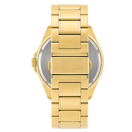 Imagem de Relógio Masculino Orient Dourado Aço Mostrador Preto Original Resistente à Água MGSS1168G2KX