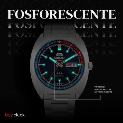 Imagem de Relógio Masculino Orient Prata Aço Inoxidável Automático Mostrador Azul Original Resistente à Água ROF49SS032D1SX