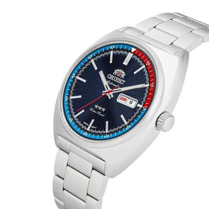 Imagem de Relógio Masculino Orient Prata Aço Inoxidável Automático Mostrador Azul Original Resistente à Água ROF49SS032D1SX