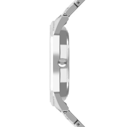 Imagem de Relógio Masculino Prata e Preto Analógicco de Pulso Movimento Quartzo Caixa e Pulseira de Aço Inoxidável à Prova D Água Luxo Elegante Social Technos