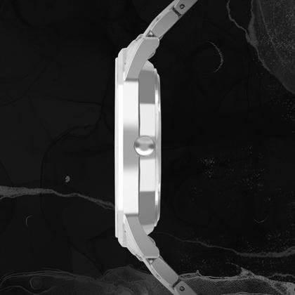 Imagem de Relógio Masculino Prata e Preto Analógicco de Pulso Movimento Quartzo Caixa e Pulseira de Aço Inoxidável à Prova D Água Luxo Elegante Social Technos