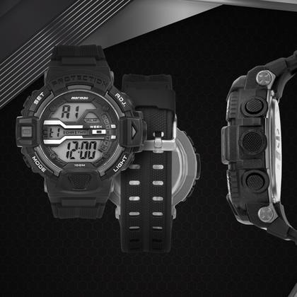 Imagem de Relógio Masculino Preto Digital com Pulseira de Silicone à Prova D Água Shock Tático Militar Esportivo Urbano Casual Mormaii