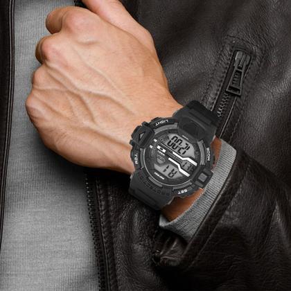 Imagem de Relógio Masculino Preto Digital com Pulseira de Silicone à Prova D Água Shock Tático Militar Esportivo Urbano Casual Mormaii