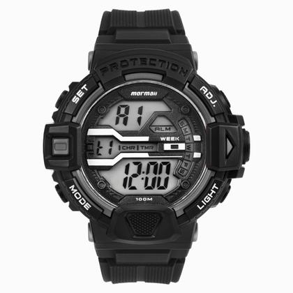 Imagem de Relógio Masculino Preto Digital com Pulseira de Silicone à Prova D Água Shock Tático Militar Esportivo Urbano Casual Mormaii