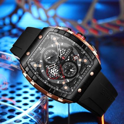 Imagem de Relógio Masculino Pulseira De Silicone Luminoso Curren 8442