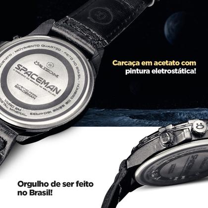 Imagem de Relógio Masculino Pulseira material sintético Social Preto Luxo Funcional + Corrente Cruz Prata + Caixa