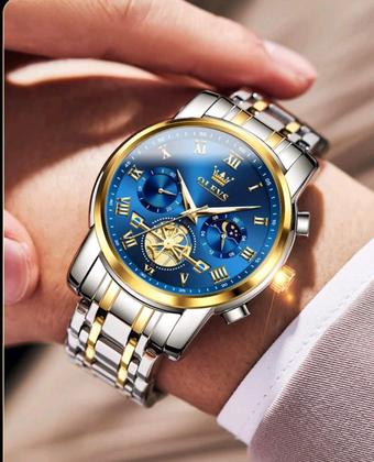 Imagem de Relógio Masculino Quartz de Aço Inoxidável "OLEVS"