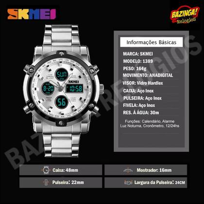Imagem de Relógio Masculino Skmei 1389 Á Prova Dágua 30m Digital Esporte Luxo