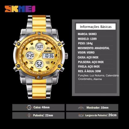 Imagem de Relógio Masculino Skmei 1389 Á Prova Dágua 30m Digital Esporte Luxo