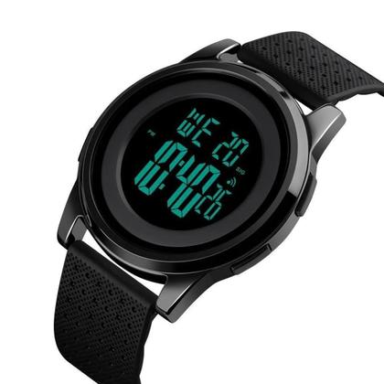 Imagem de Relógio Masculino Skmei Digital 1502 Preto  Cronômetro, Calendário, Luz Verde e Resistente à Água 3ATM